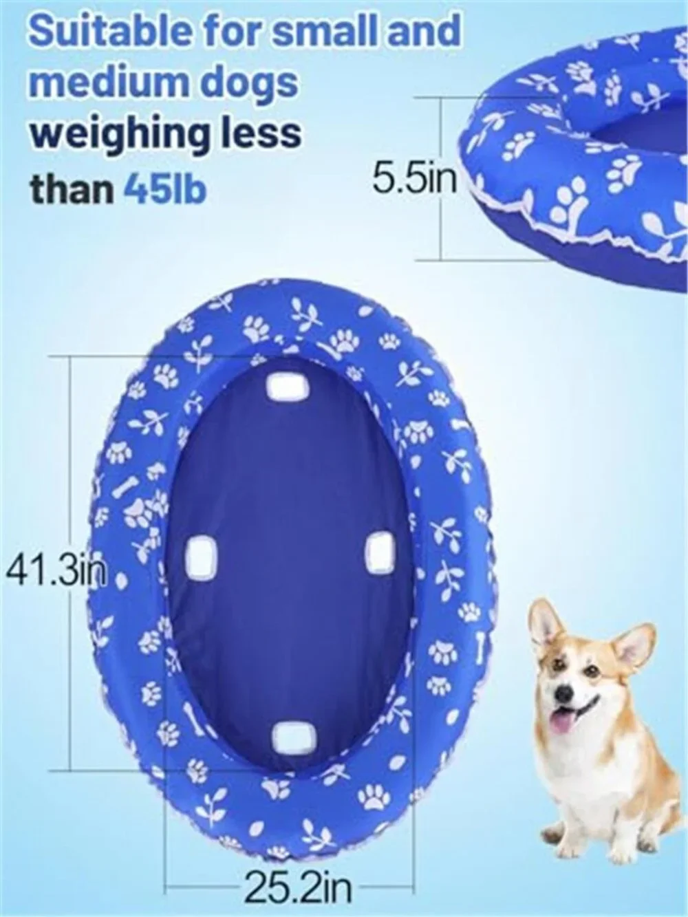 Dog Pool Float Inflatable Pet Float Raft Small Dog Waterproof Oxford Fabric